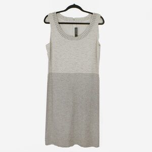 St. John Knit Two Tone Tweed Wool Knit Sleeveless Dress
